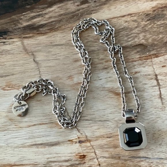 Dyrberg/Kern Mirren onyx black Swarovski crystal necklace - Picture 1 of 6
